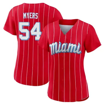 Dane Myers Women's Miami Marlins Authentic 2021 City Connect Jersey - Red
