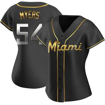 Dane Myers Women's Miami Marlins Replica Alternate Jersey - Black Golden