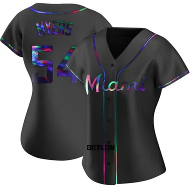 Dane Myers Women's Miami Marlins Replica Alternate Jersey - Black Holographic