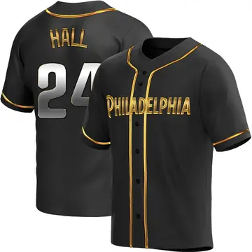 Darick Hall Men's Philadelphia Phillies Replica Alternate Jersey - Black Golden