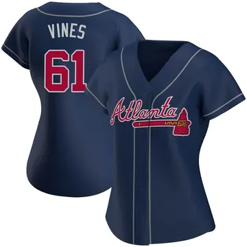 Darius Vines Women's Atlanta Braves Authentic Alternate Jersey - Navy