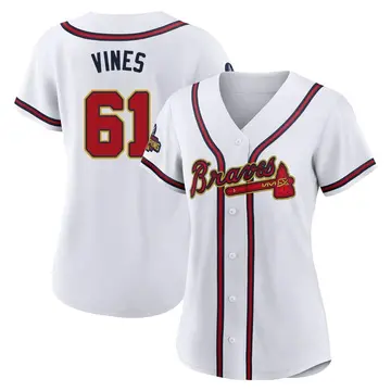 Darius Vines Women's Atlanta Braves Authentic White 2022 Program Jersey - Gold