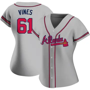 Darius Vines Women's Atlanta Braves Replica Road Jersey - Gray