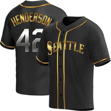 Dave Henderson Men's Seattle Mariners Replica Alternate Jersey - Black Golden