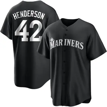 Dave Henderson Men's Seattle Mariners Replica Jersey - Black/White