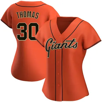 Derrel Thomas Women's San Francisco Giants Authentic Alternate Jersey - Orange