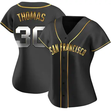 Derrel Thomas Women's San Francisco Giants Replica Alternate Jersey - Black Golden