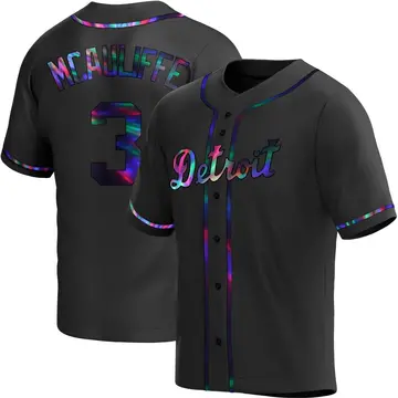 Dick Mcauliffe Youth Detroit Tigers Replica Alternate Jersey - Black Holographic