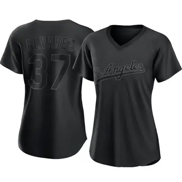 Eddy Alvarez Women's Los Angeles Dodgers Authentic Pitch Fashion Jersey - Black