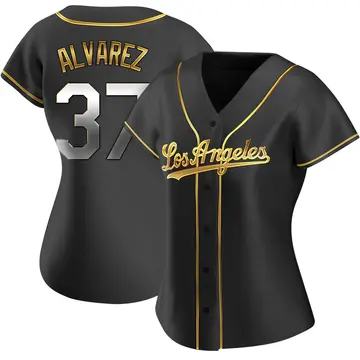 Eddy Alvarez Women's Los Angeles Dodgers Replica Alternate Jersey - Black Golden