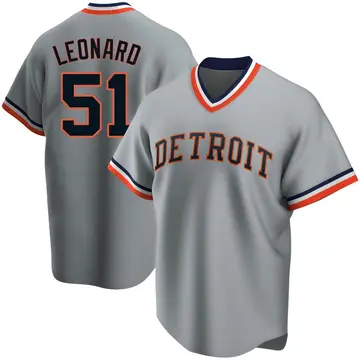 Eddys Leonard Youth Detroit Tigers Replica Road Cooperstown Collection Jersey - Gray
