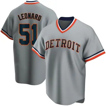 Eddys Leonard Youth Detroit Tigers Road Cooperstown Collection Jersey - Gray