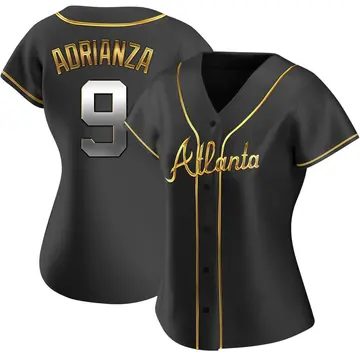 Ehire Adrianza Women's Atlanta Braves Replica Alternate Jersey - Black Golden