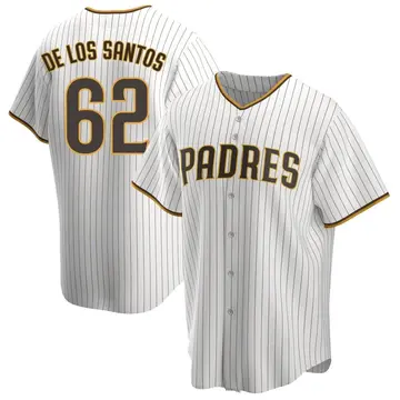 Enyel De Los Santos Men's San Diego Padres Replica Home Jersey - White/Brown