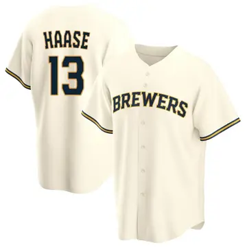 Eric Haase Youth Milwaukee Brewers Replica Home Jersey - Cream