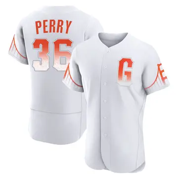 Gaylord Perry Men's San Francisco Giants Authentic 2021 City Connect Jersey - White