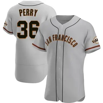 Gaylord Perry Men's San Francisco Giants Authentic Road Jersey - Gray
