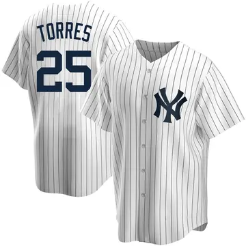 Gleyber Torres Men's New York Yankees Replica Home Jersey - White