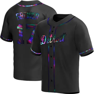 Grayson Greiner Youth Detroit Tigers Replica Alternate Jersey - Black Holographic