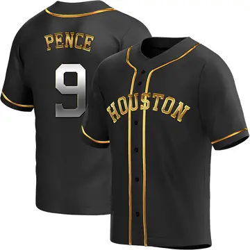 Hunter Pence Men's Houston Astros Replica Alternate Jersey - Black Golden