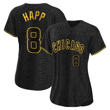 Ian Happ Women's Chicago Cubs Authentic Snake Skin City Jersey - Black