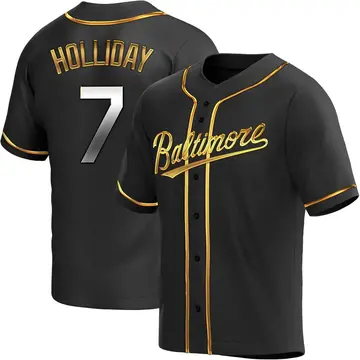 Jackson Holliday Men's Baltimore Orioles Replica Alternate Jersey - Black Golden