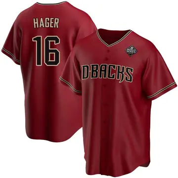 Jake Hager Men's Arizona Diamondbacks Replica Alternate 2023 World Series Jersey - Red