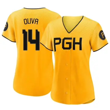 Jared Oliva Women's Pittsburgh Pirates Authentic 2023 City Connect Jersey - Gold