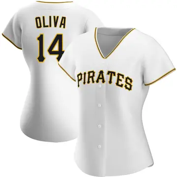 Jared Oliva Women's Pittsburgh Pirates Authentic Home Jersey - White