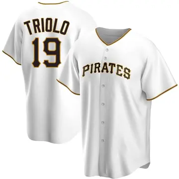 Jared Triolo Men's Pittsburgh Pirates Replica Home Jersey - White