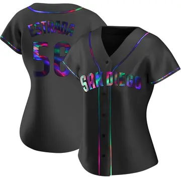 Jeremiah Estrada Women's San Diego Padres Replica Alternate Jersey - Black Holographic