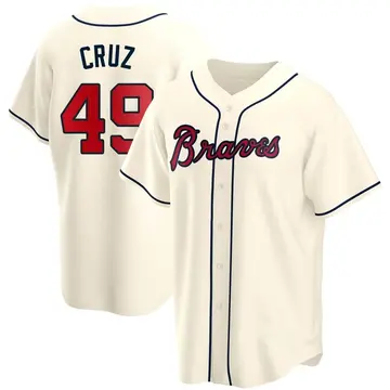 Jesus Cruz Men's Atlanta Braves Replica Alternate Jersey - Cream