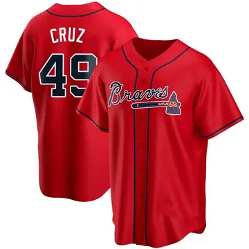 Jesus Cruz Men's Atlanta Braves Replica Alternate Jersey - Red