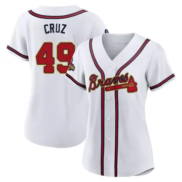 Jesus Cruz Women's Atlanta Braves Authentic White 2022 Program Jersey - Gold