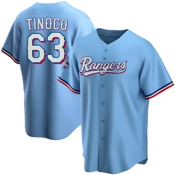 Jesus Tinoco Men's Texas Rangers Replica Alternate 2023 World Series Champions Jersey - Light Blue