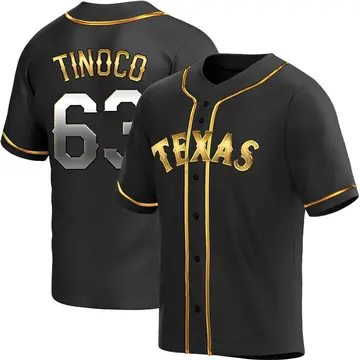 Jesus Tinoco Men's Texas Rangers Replica Alternate Jersey - Black Golden