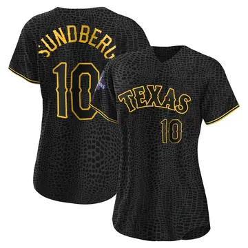 Jim Sundberg Women's Texas Rangers Authentic Snake Skin City 2023 World Series Champions Jersey - Black