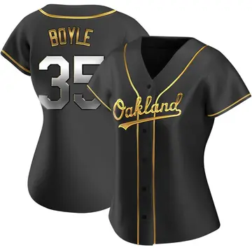 Joe Boyle Women's Oakland Athletics Replica Alternate Jersey - Black Golden