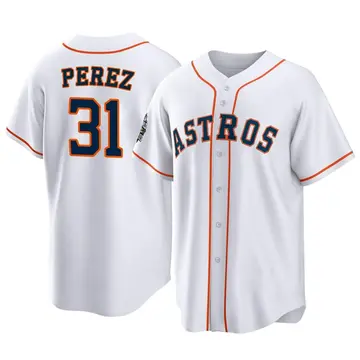 Joe Perez Men's Houston Astros Replica 2022 World Series Home Jersey - White