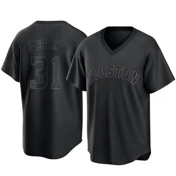 Joe Perez Men's Houston Astros Replica Pitch Fashion Jersey - Black