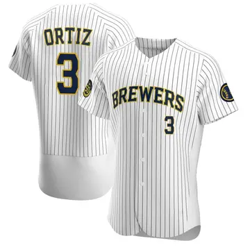 Joey Ortiz Men's Milwaukee Brewers Authentic Alternate Jersey - White
