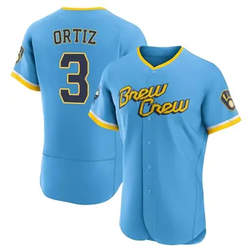 Joey Ortiz Men's Milwaukee Brewers Authentic Powder 2022 City Connect Jersey - Blue