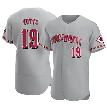 Joey Votto Men's Cincinnati Reds Authentic Road Jersey - Gray