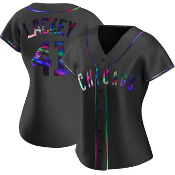 John Lackey Women's Chicago Cubs Replica Alternate Jersey - Black Holographic