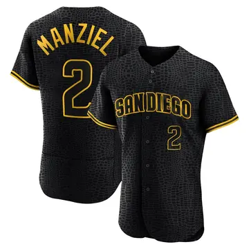 Johnny Manziel Men's San Diego Padres Authentic Snake Skin City Jersey - Black