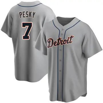 Johnny Pesky Youth Detroit Tigers Replica Road Jersey - Gray