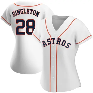 Jon Singleton Women's Houston Astros Authentic Home Jersey - White