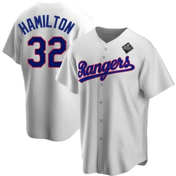 Josh Hamilton Men's Texas Rangers Replica Home Cooperstown Collection 2023 World Series Jersey - White