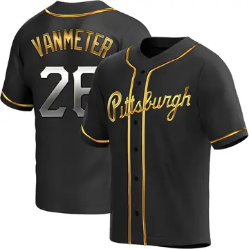 Josh VanMeter Men's Pittsburgh Pirates Replica Alternate Jersey - Black Golden