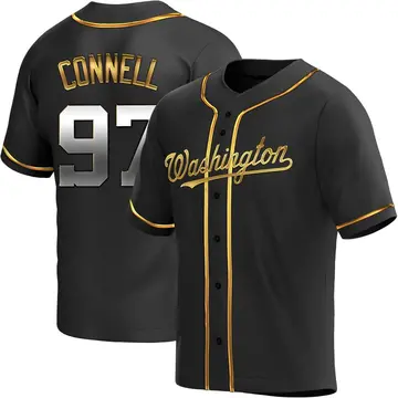 Justin Connell Men's Washington Nationals Replica Alternate Jersey - Black Golden